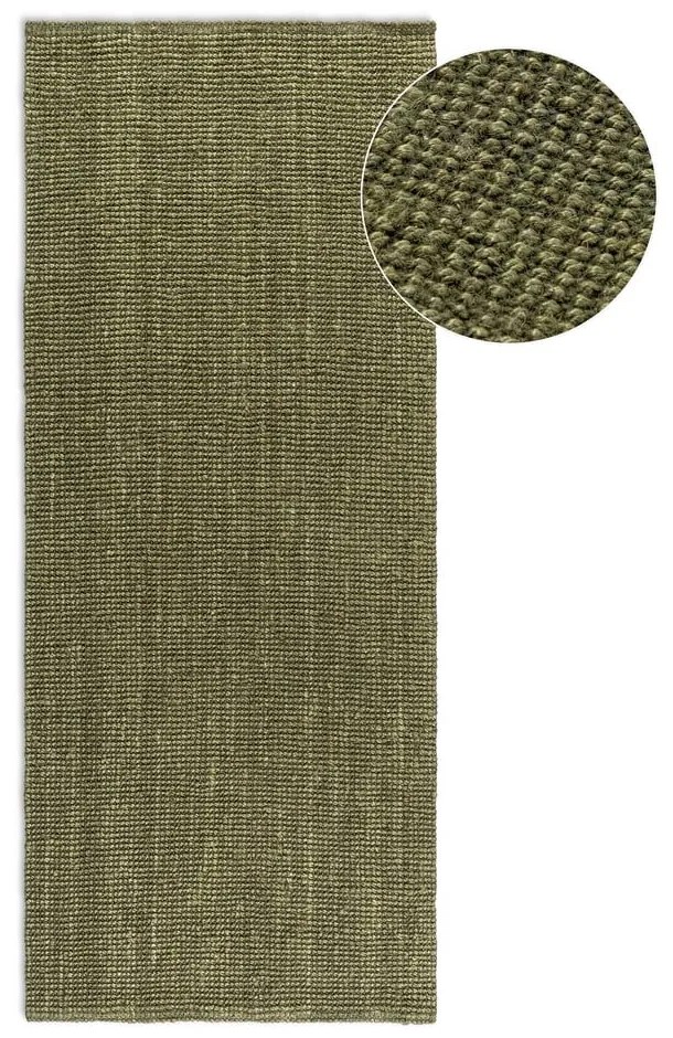Covor tip traversă kaki din iută 80x200 cm Bouclé – Hanse Home