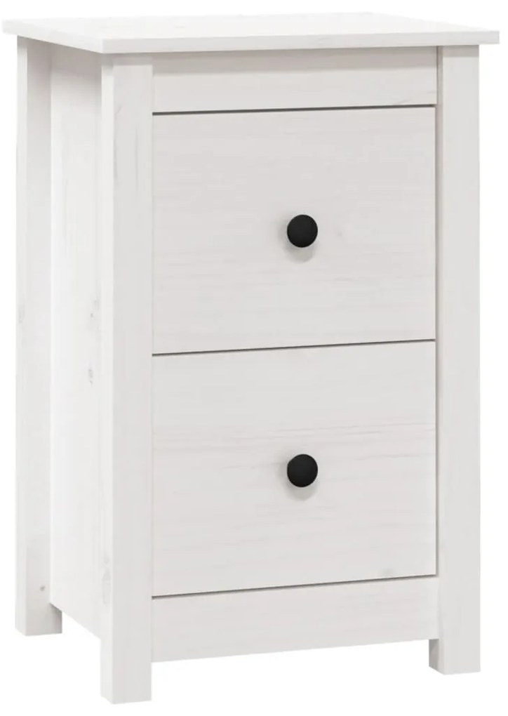 820948 vidaXL Noptieră, alb, 40x35x61,5 cm, lemn masiv de pin