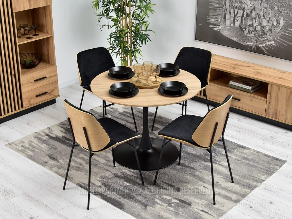 Scaun Jordan (stejar negru + negru). 1111083