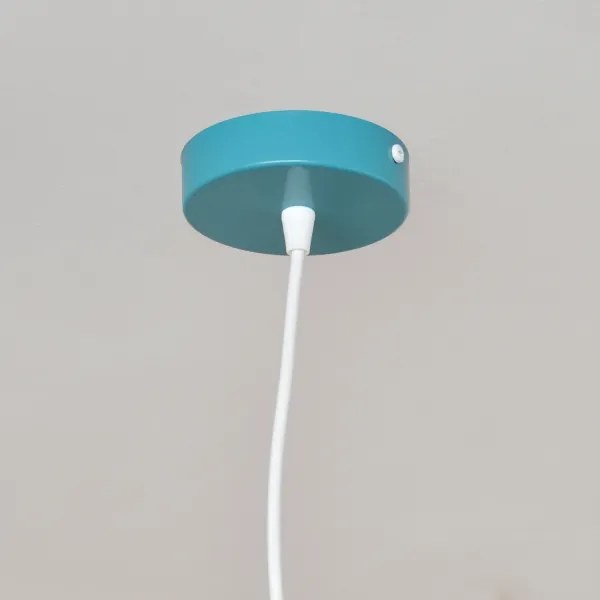 Lustră pe cablu pentru copii STARS 1xE27/15W/230V turcoaz/alb