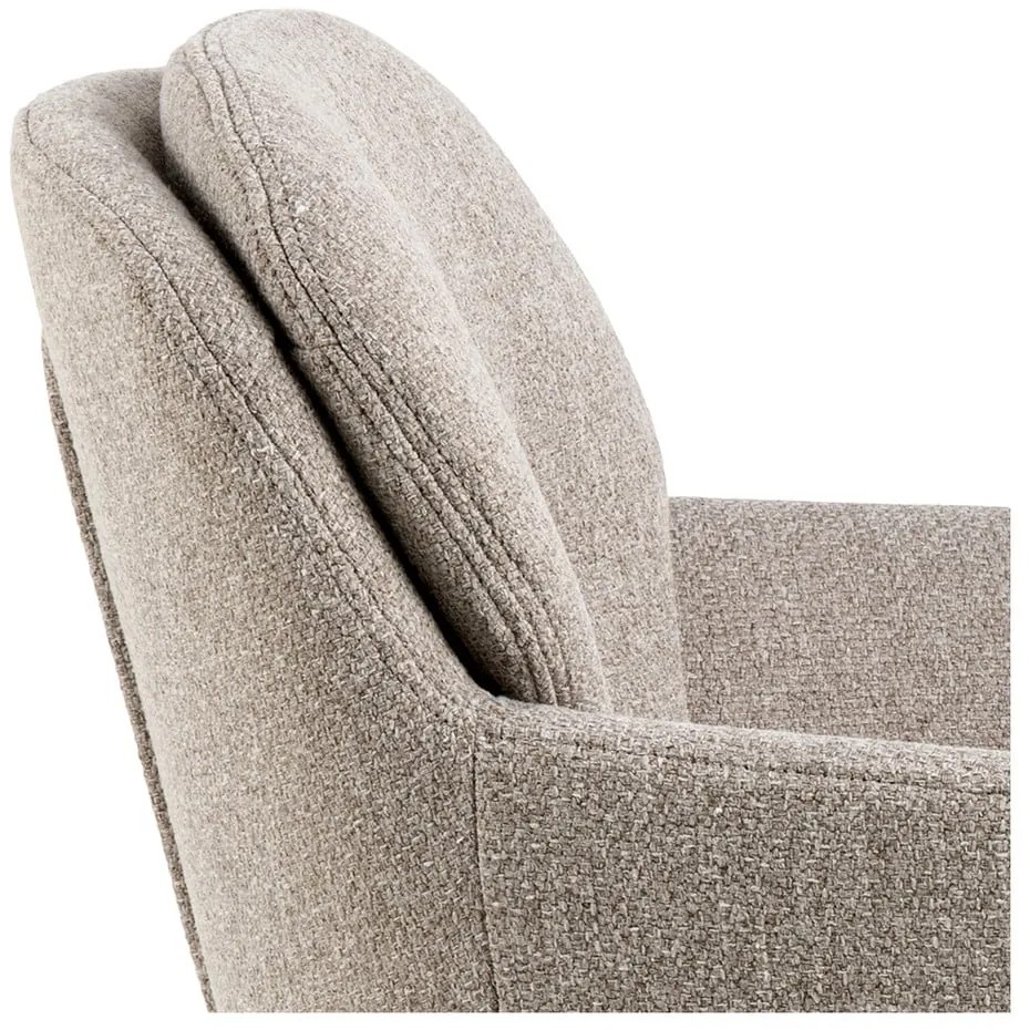 Scaun de sufragerie bej cu cotiere tapițat Dora – Actona