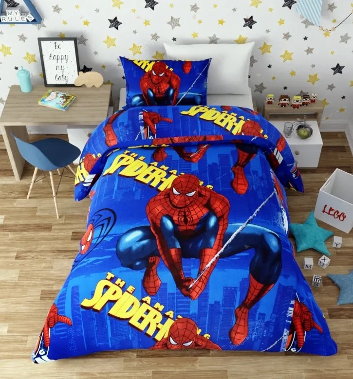 Lenjerie de pat copii bumbac Amazing Spiderman 2 /160x200 cm dimensiune standard