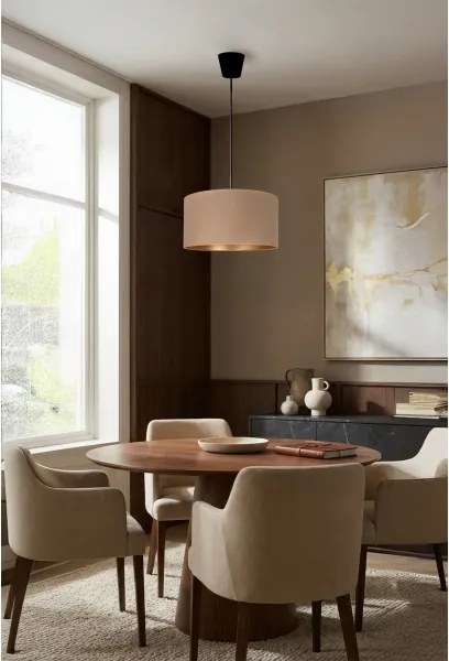 BRILAGI - Lustră suspendată VELVET pe cablu, 1xE27/60W/230V, diametru 40 cm, bej/auriu