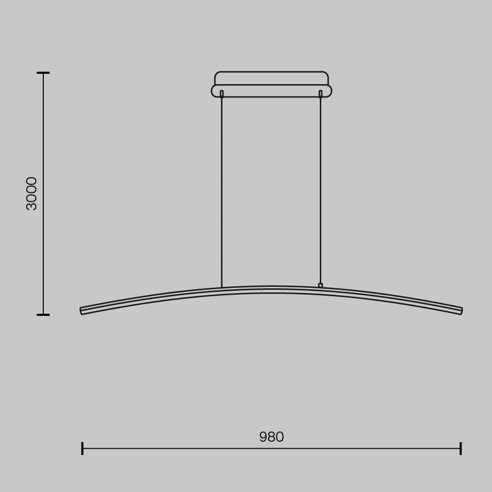 Lustra LED suspendata design minimalist Curve negru