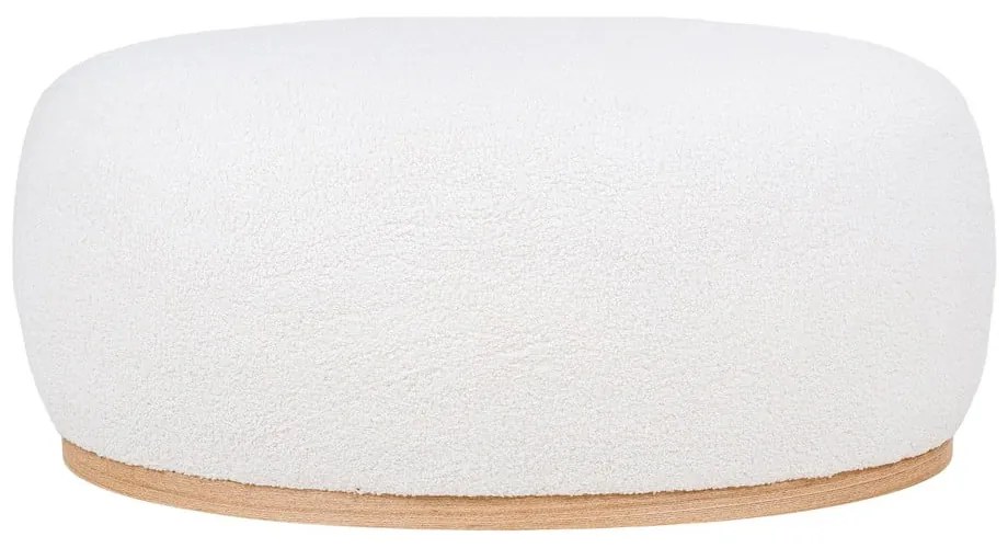 Taburet alb cu tapițerie din țesătură bouclé Manhattan – House Nordic