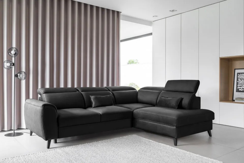 Coltar extensibil cu spatiu pentru depozitare, 255x201x100 cm, Noble R02, Eltap (Culoare: Roz - Gojo 101)