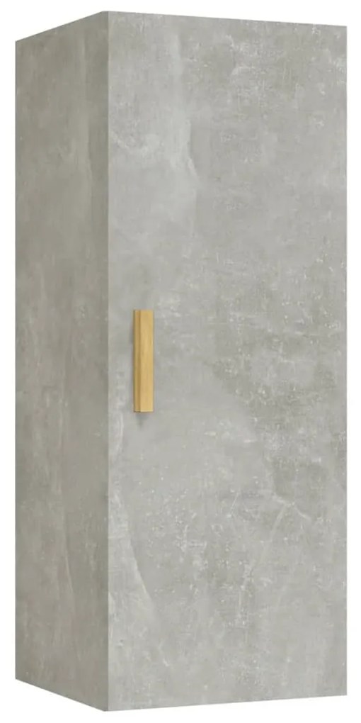 Dulap de perete, gri beton, 34,5x34x90 cm, lemn compozit 1, Gri beton