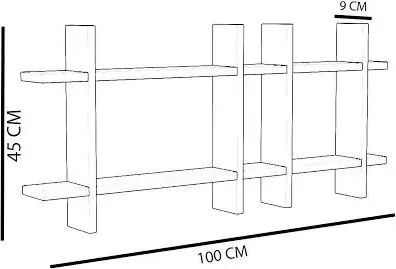 Raft perete din lemn Gozde Homs, 100 x 45 x 9 cm, maro