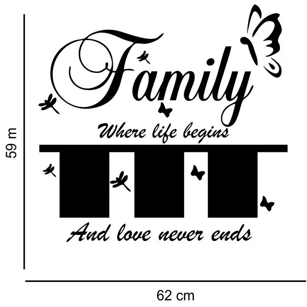 Sticker perete Family Photo Frames (3 rame foto)