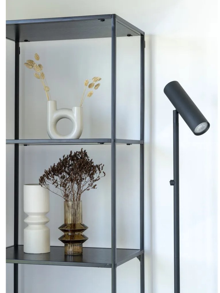 Raft Vita cu 5 rafturi, negru, cu cadru negru, 51x36x170 cm