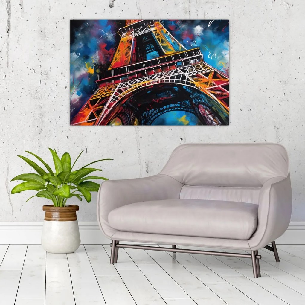 Tablou - Pictură a Turnului Eiffel II. (90x60 cm)