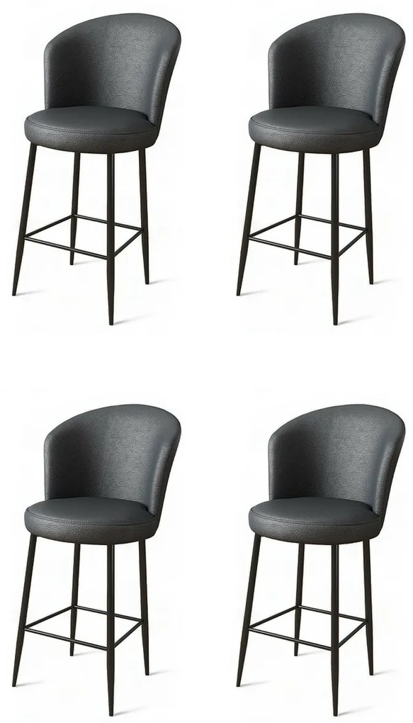 Set de scaune de bar Uras Anthracite, 4 bucăți, 4 buc
