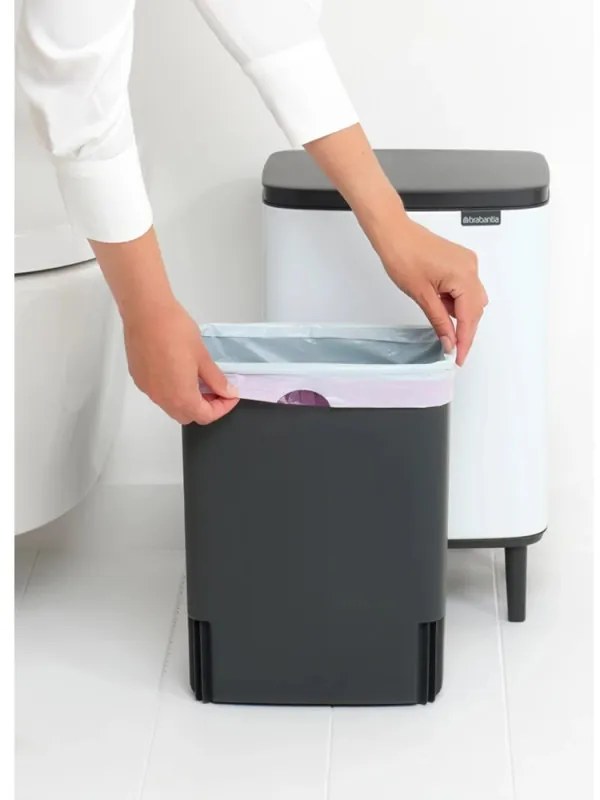 Cos de gunoi Brabantia Bo Small Hi 1006647, 12 L, Deschidere lina si silentioasa, Baza antiderapanta, Alb