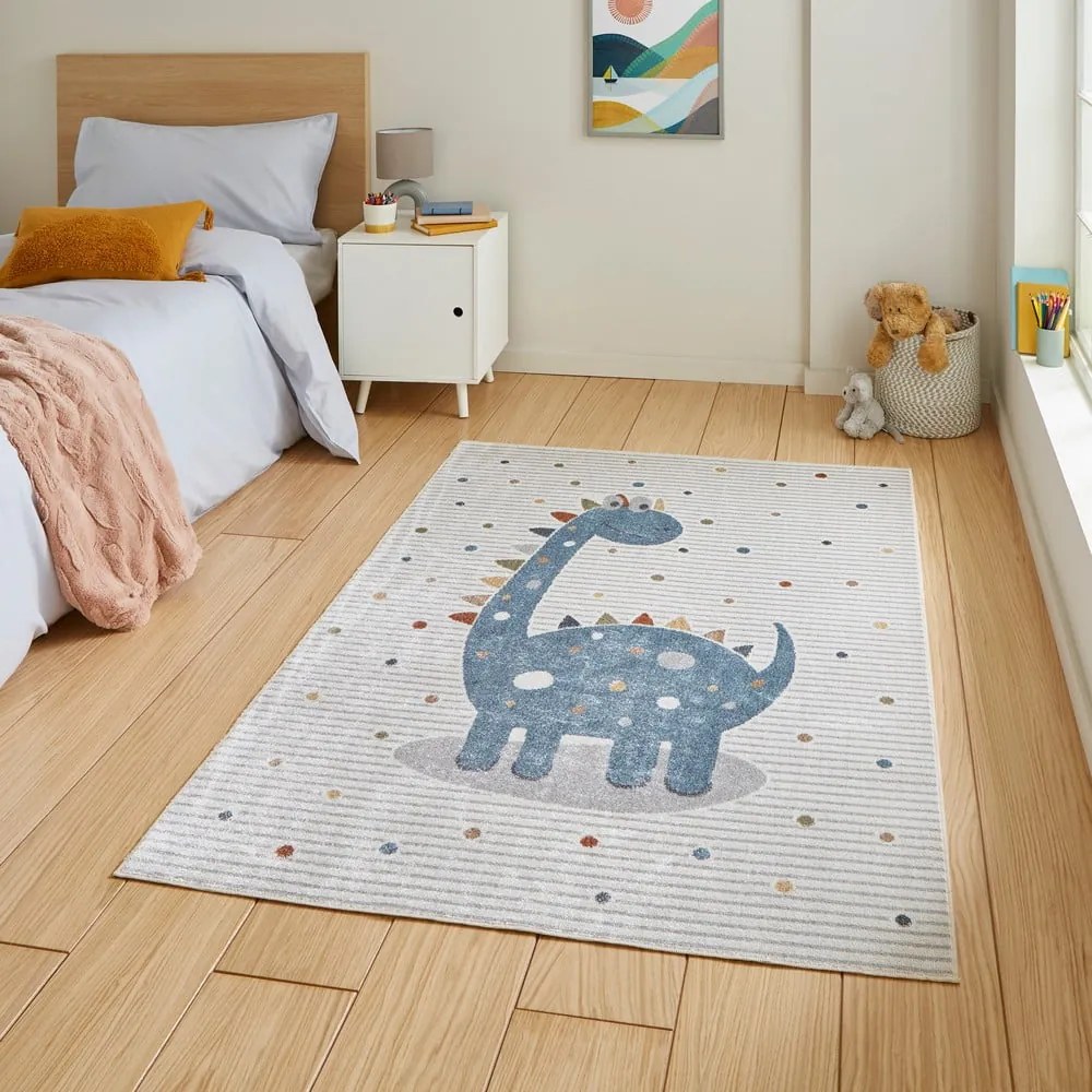 Covor pentru copii albastru/gri deschis 120x170 cm Vida Kids Dinosaur – Think Rugs