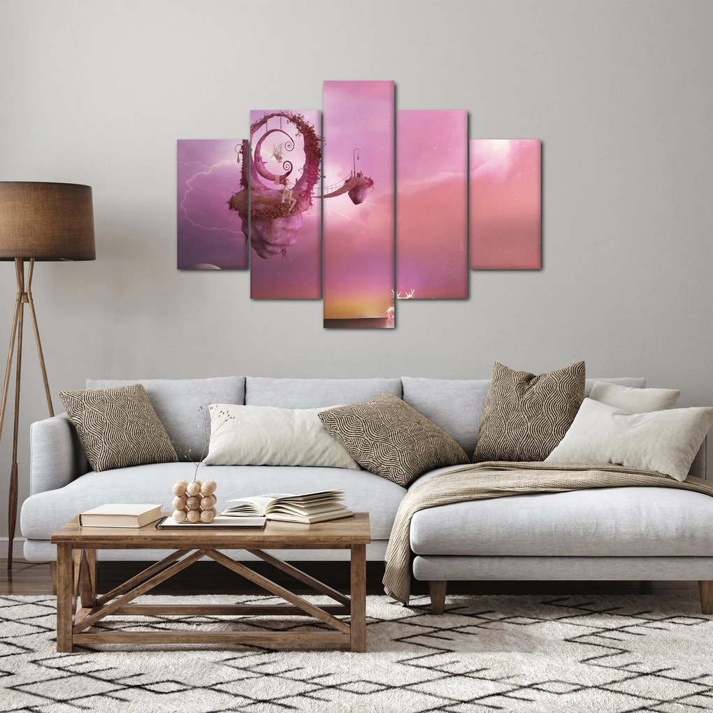 Tablou - Zână pe o insulă plutitoare (150x105 cm)