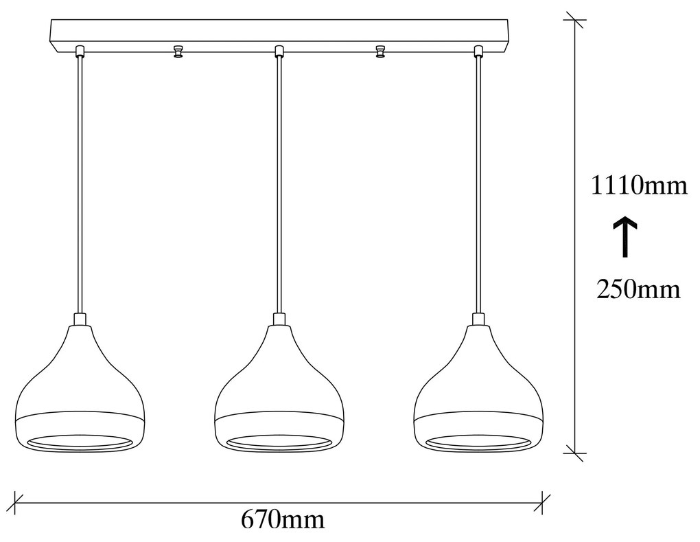 Candelabru haaus Yıldo, 40 W, Negru/Cupru, 67 x 17 x 111 cm