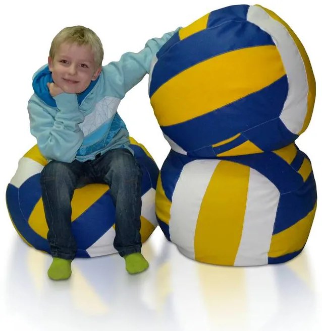 Set fotolii puf Volejbal XXXL + XXL + L (alb + galben + albastru). 1054536