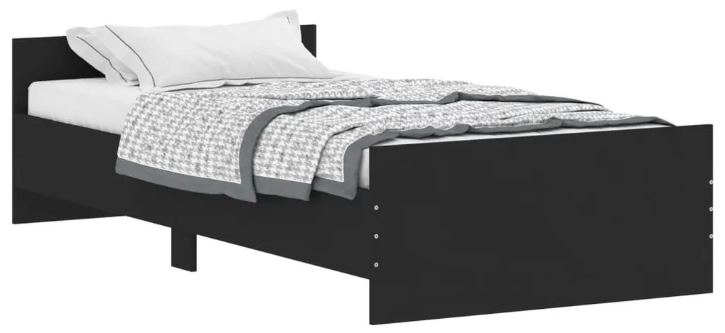835933 vidaXL Cadru de pat, negru, 100x200 cm, lemn prelucrat
