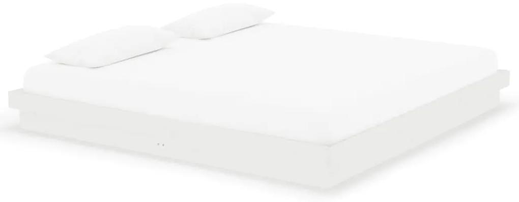 819928 vidaXL Cadru de pat, alb, 200x200 cm, lemn masiv