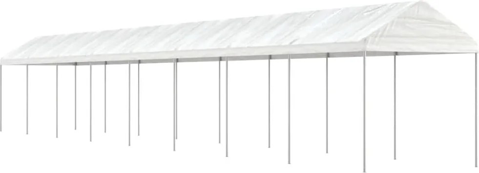 vidaXL Foișor cu acoperiș, alb, 17,84x2,28x2,69 m, polietilenă