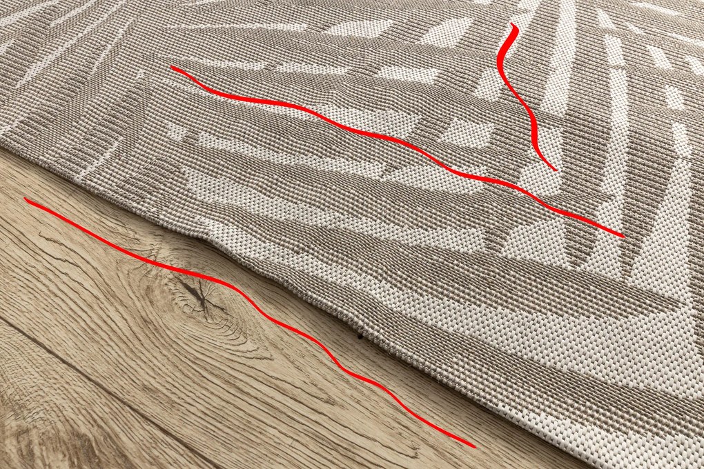 Covor sisal Floorlux 20504 Frunze şampanie si gri Junglă - SECUNDAR-COTATI PRODUSUL