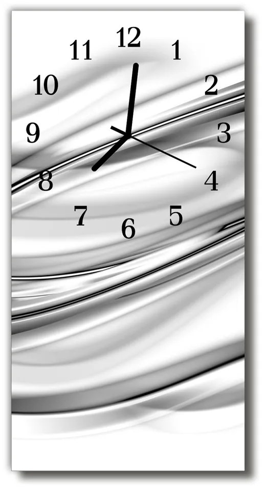Ceas de perete din sticla vertical Linii albe opere de artă rezumat