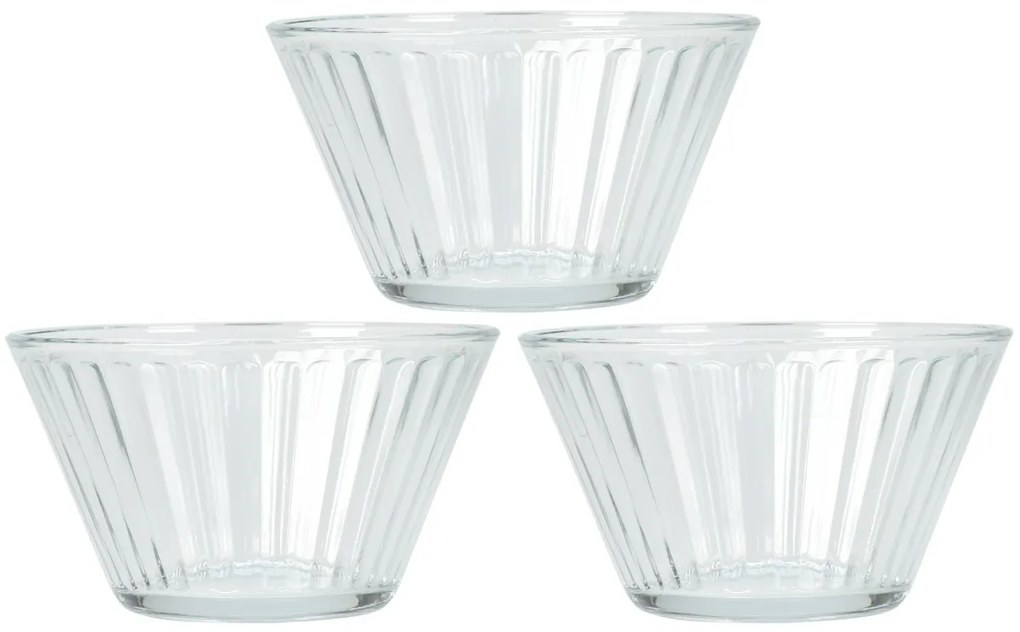 Set de boluri de sticlă EH Stripes 3 buc, 300 ml
