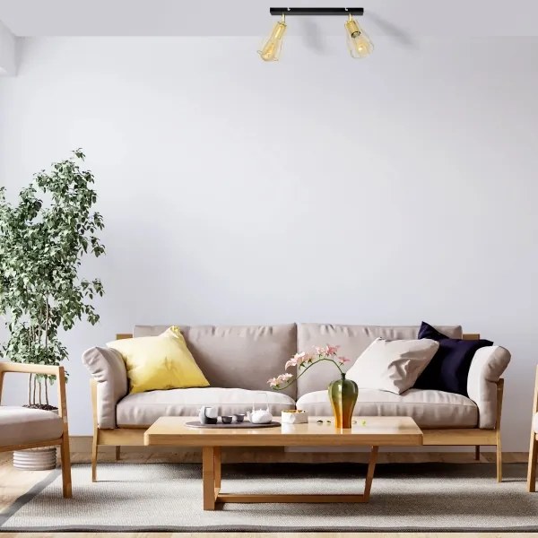 Spot TUBE 2xE27/15W/230V auriu/negru