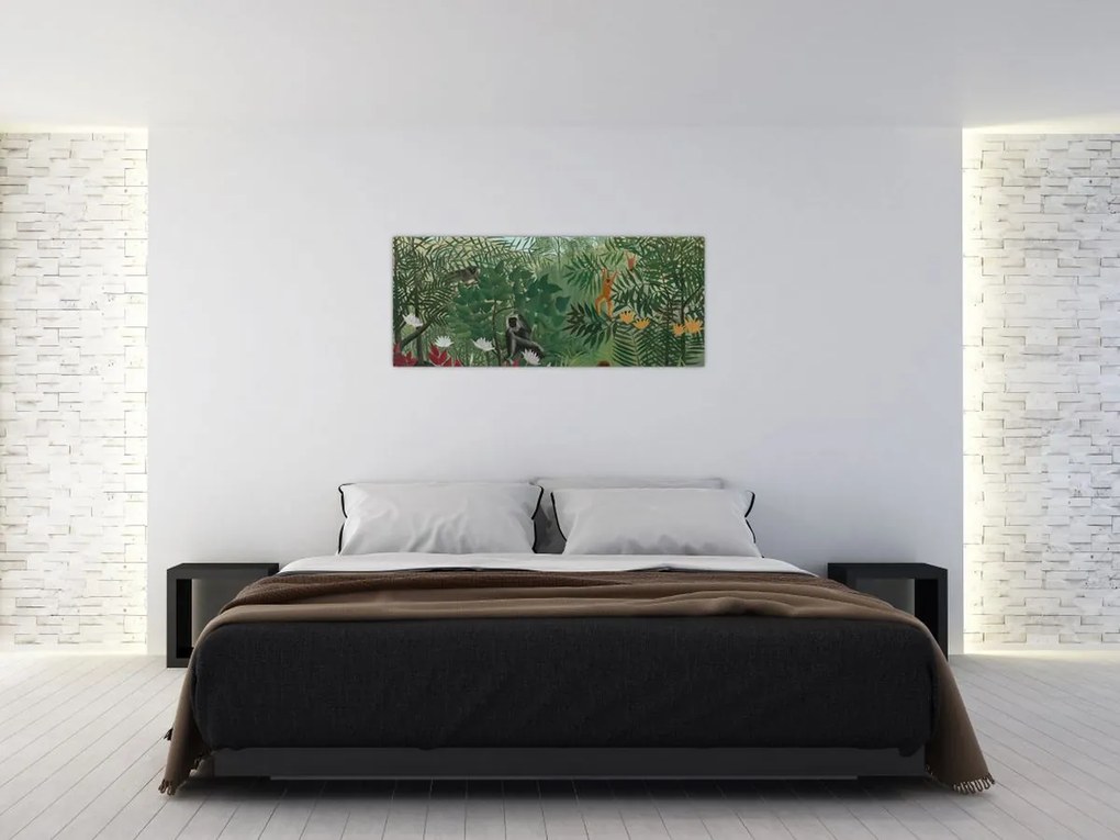 Tablou - Henri Rousseau, Tropical Forest with Monkeys, reproducere (120x50 cm)