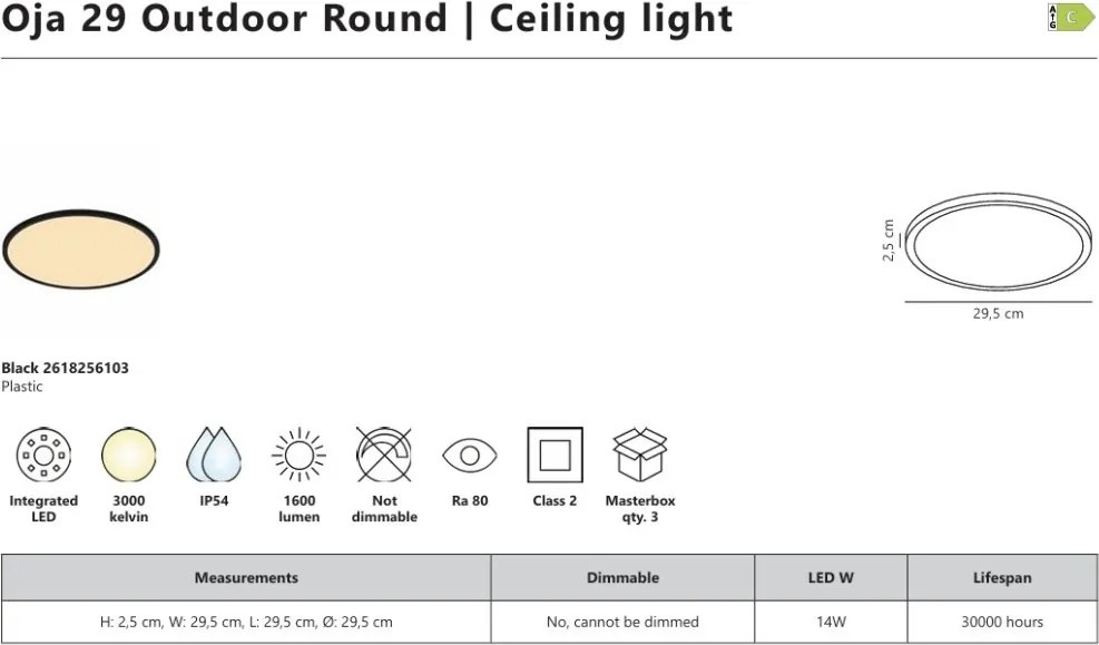 Plafoniera Ultra-slim LED pentru exterior IP54 Oja 29