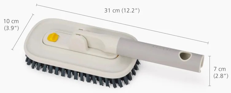 Perie pentru faianta si gresie Joseph Joseph CleanTech 6500022, 31 cm, Orificiu de agatat, Gri/Galben