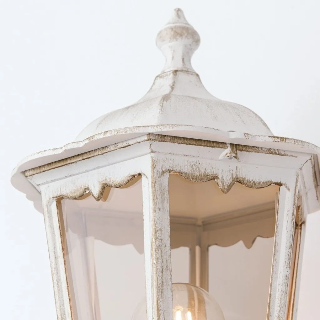 Aplica de perete exterior stil clasic IP43 Puchberg AL 11K/82570 weiß-gold/rauch OR