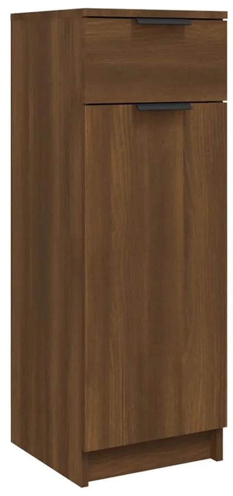 817059 vidaXL Dulap de baie, stejar maro, 32x34x90 cm, lemn prelucrat