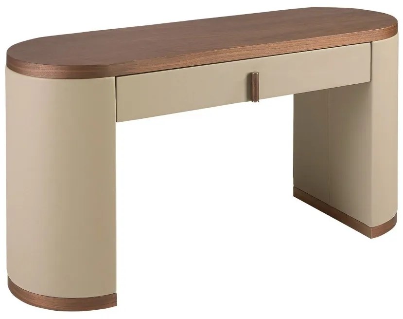 Masa machiaj design LUX Walnut-Leatherette Mink