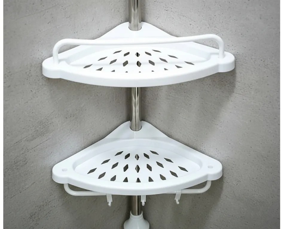 OFERTA Polita de colt pentru baie COMPACT telescopica 104-315 cm, alba II. calitate