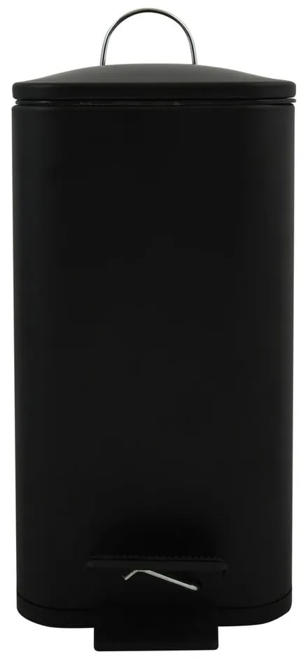 Coș de gunoi negru mat cu pedală din oțel 5 l Erik – Spirella