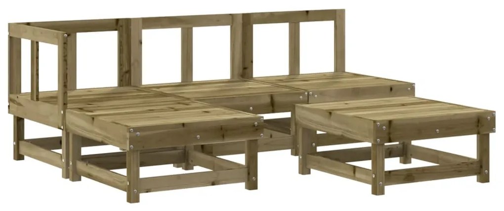 3186521 vidaXL Set mobilier relaxare pentru grădină 5 piese lemn de pin tratat