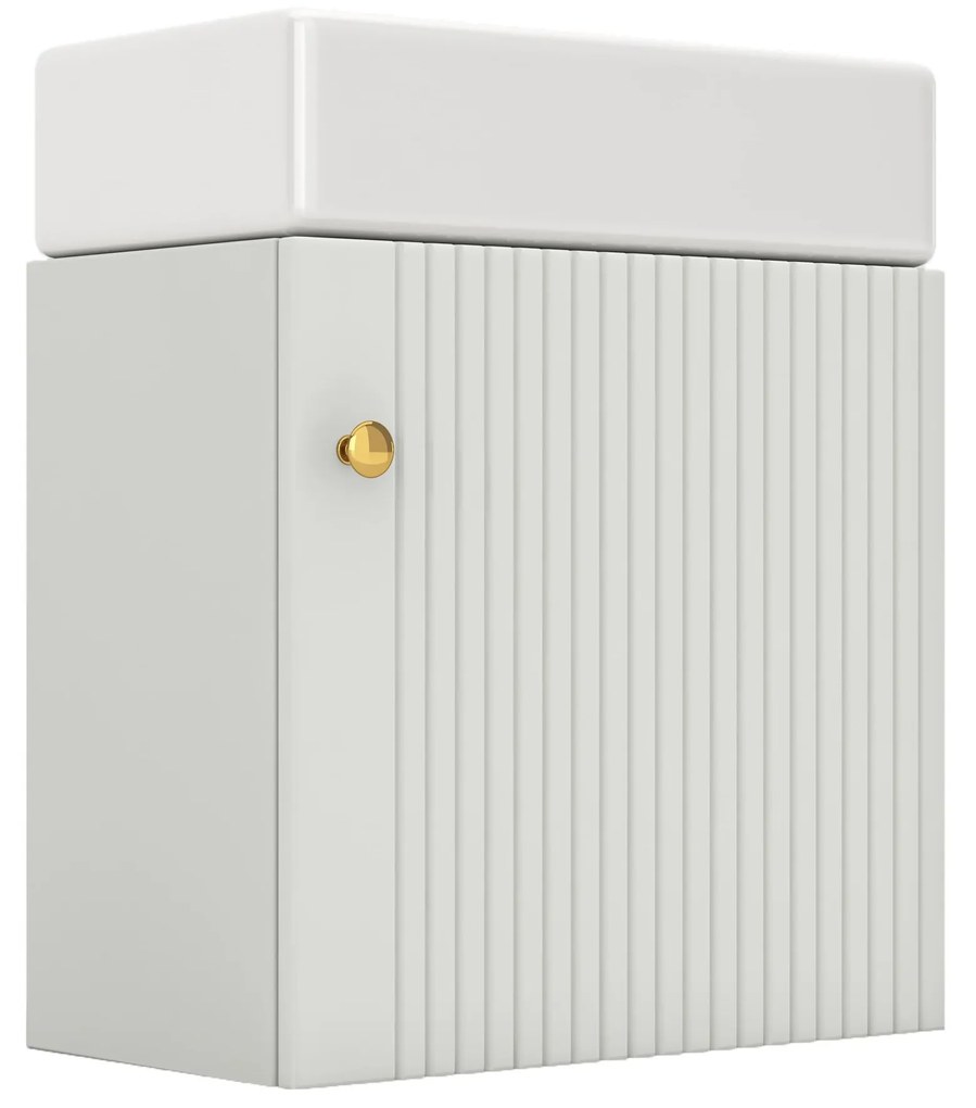 Mobilă de baie cu lavoar și dulap sub lavoar, Alb | Aosom Romania