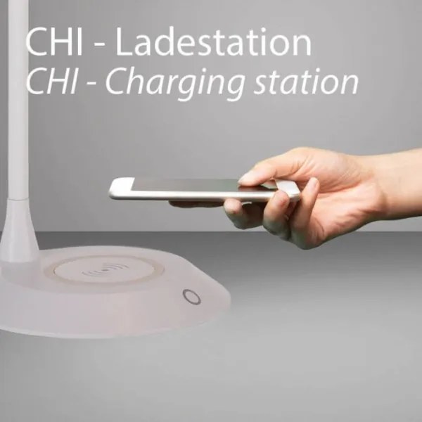 JUST LIGHT 14414-16 - Lampă de birou LED reglabilă cu încărcare PUCKI, LED/4,5W/230V, albă