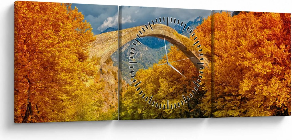 Tablou - Podul Konitsa (cu ceas) (90x30 cm)
