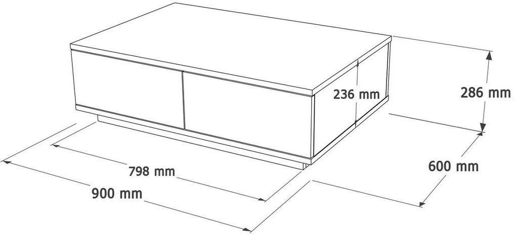 Măsuță de cafea Frem Anthracite and Atlantic Pine