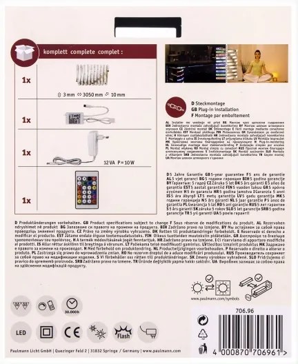 Paulmann 70696 - Bandă LED RGBW 8W dimabilă DIGITAL 3m 230V cu DO