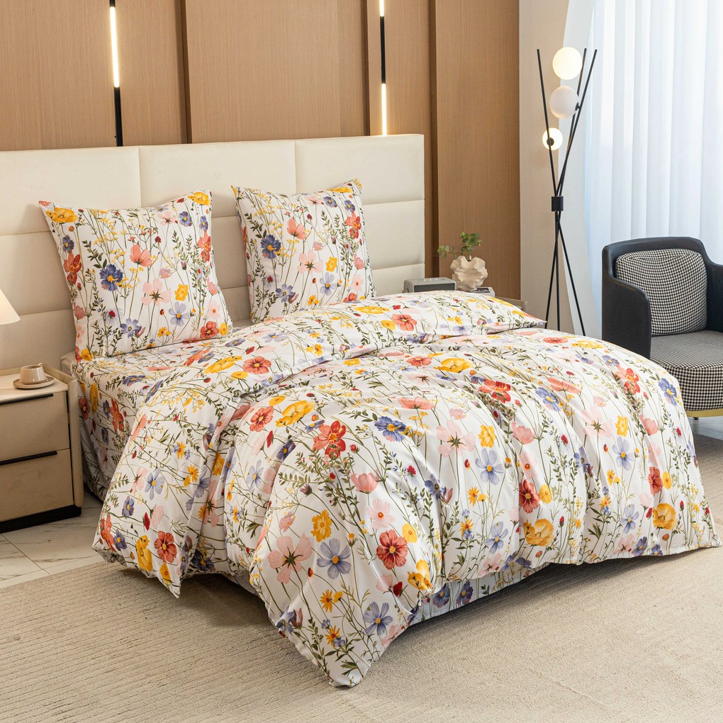 Lenjerie de pat din microfibra WILDFLOWERS colorata Dimensiune lenjerie de pat: 2 buc 70 x 90 cm | 200 x 220 cm