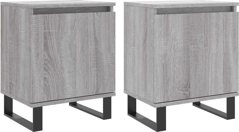 vidaXL Noptiere, 2 buc., gri sonoma, 40x30x50 cm, lemn compozit