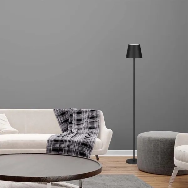 Lampă LED de podea 3în1, reglabilă, 4W, 5V, 4400mAh, 3000K, IP54, negru