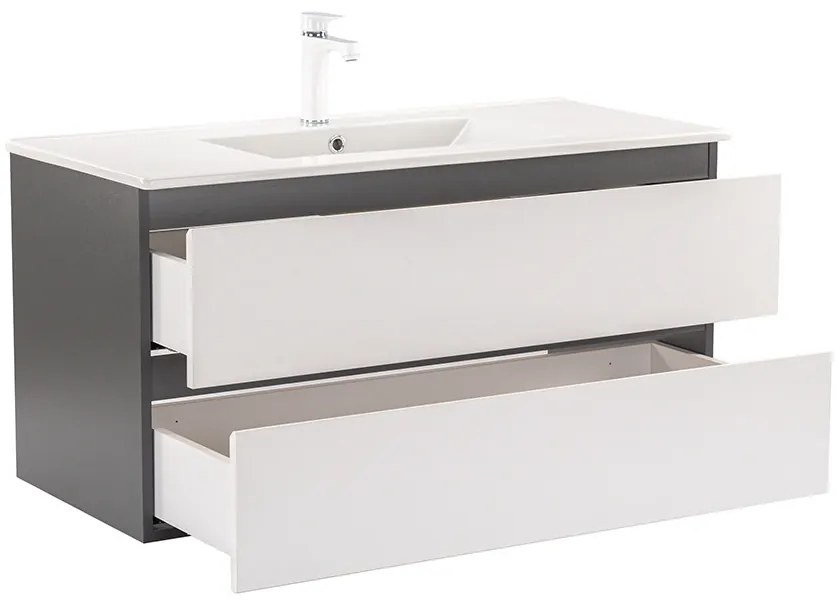Dulap inferior Vario Forte 100 cu lavoar antracit-alb