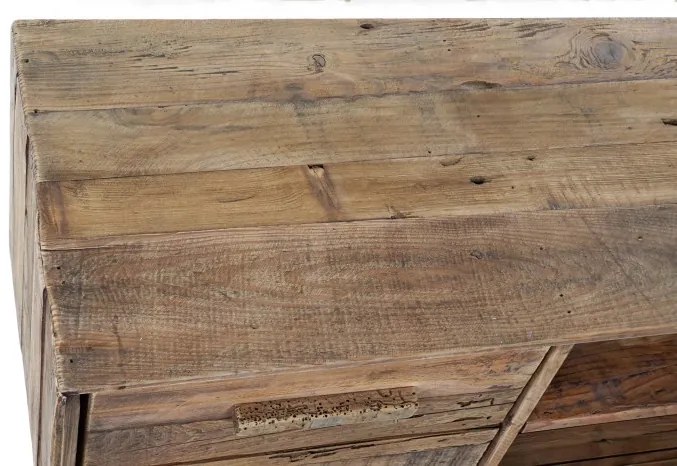 Comoda TV, natur, din lemn de pin reciclat, Rustin