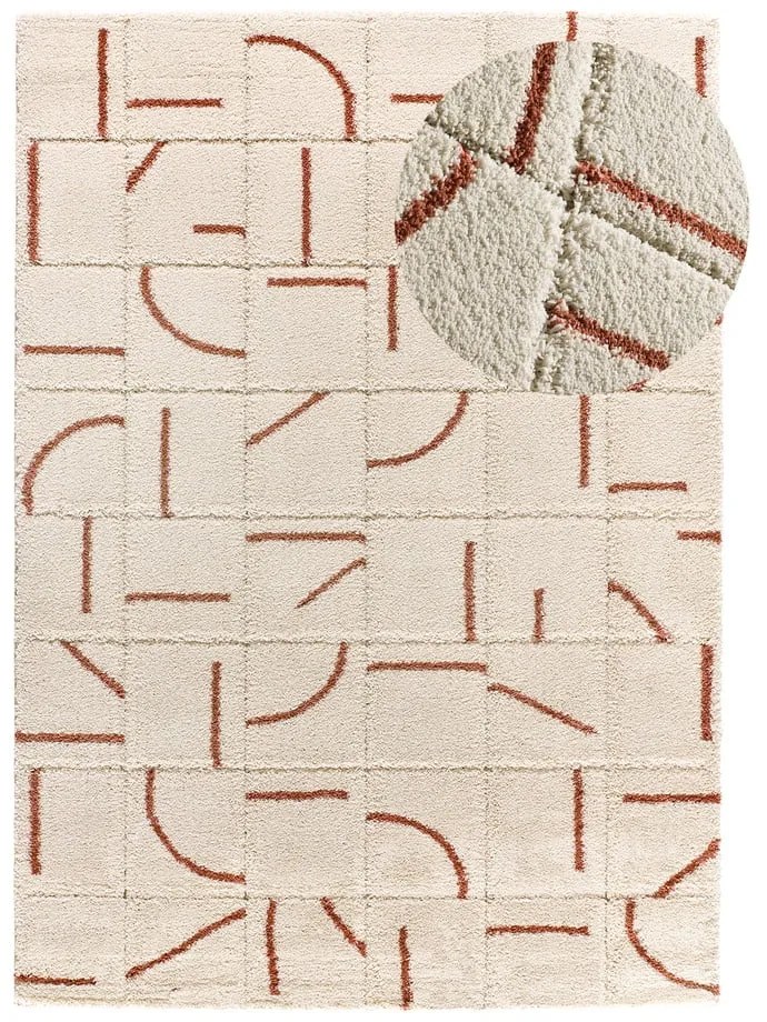 Covor cărămiziu-crem 60x120 cm Brenda – Universal