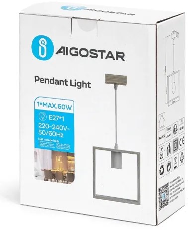 Aigostar - Lustră din lemn pe cablu 1xE27/60W/230V lemn de pin