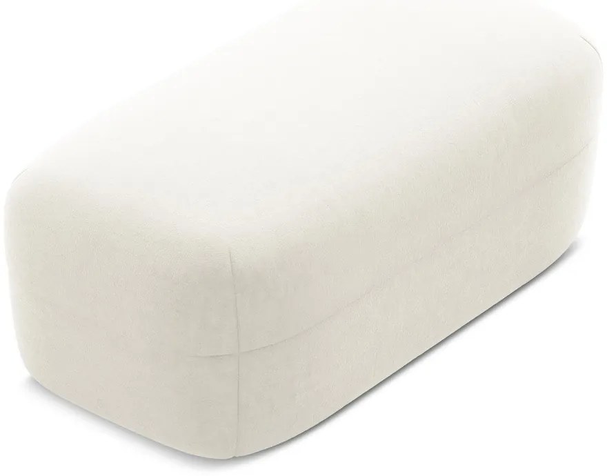 Taburet alb cu tapițerie din catifea Moana – Makamii